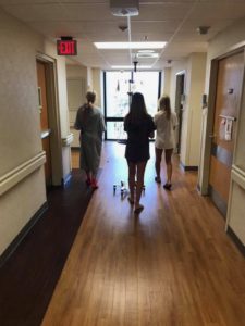 Walking for the First Time After Ruptured Appendix Surgery and Hospital Recovery